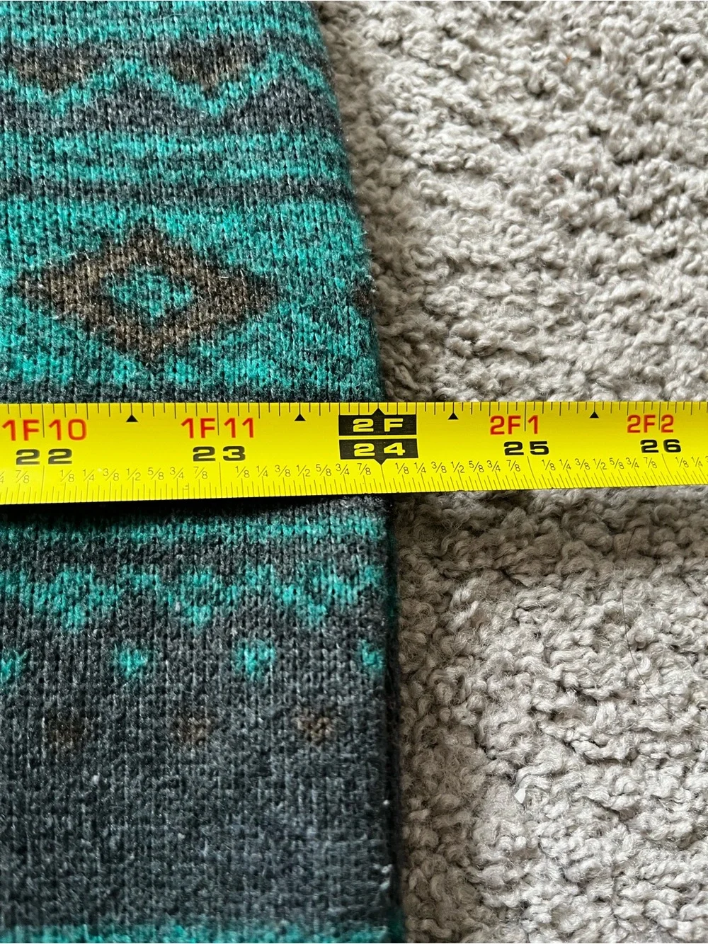 The North Face Zip-Up Sweater in Teal and Charcoal Pattern - Men’s Size XL